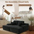 thumbnail image 6 of Ovios 74"W Oversized Double Chaise Lounge Chair Deep Seat Cloud Sofa Bed Sleeper Loveseat for Living Room, No Assembly, Black, 6 of 11