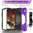 thumbnail image 3 of Allytechgroup for Samsung Galaxy A11(SM-X130/X135) 2025 Tablet 8.7 Inch & Tab A9 8.7 Inch 2023 Case with Stand, Heavy Duty Shockproof Case with Shoulder Strap For Women Men, Purple, 3 of 10