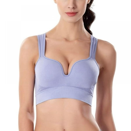 

Valcatch Women s Comfort Seamless Wide Strap Bralette Bra Wirefree Medium Support Sports Bra