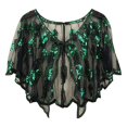 thumbnail image 1 of YOUSNH Robe Vintage en Maille Ample avec Châle, Foulard à Paillettes pour Soirée, Châles et Châles Rétro pour Femmes, Vert, 1 of 5