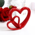 thumbnail image 5 of PTOOTP Red Ceramic Heart Wedding Figurine Decorative Ornament for Home, Easy to Clean Romantic Table Decor, 5 of 6