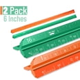 thumbnail image 2 of - Small Architectural Scale Ruler, Aluminium, 6 Inch, 2 Pack, Green and Orange, Pocket Size Ruler, Triangle Ruler, Metal Ruler Set, Architect Scale Ruler for Blueprints, 2 of 9