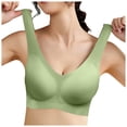 thumbnail image 1 of PMVFHDE Women Seamless Back Support Bra Solid Color Daily Casual Comfortable Breathable Sports Bra Green, 1 of 4