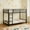 Black, variant on Alvantor Metal Bunk Bed Twin over Twin for Kids Adults, Low Bunk Bed with Guardrails and Ladder for Bedroom Black