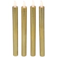 thumbnail image 4 of Northlight Set of 4 Textured Gold-tone LED Flameless Flickering Taper Candles 9.5", 4 of 6