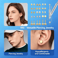 thumbnail image 7 of DESIGNICE 16G 18G Flat Back Stud Earrings for Women-Hypoallergenic Surgical Steel Internal Thread Stud Piercing Jewelry for Tragus Helix Cartilage Conch Nose 6Mm 8Mm 10Mm Lip Labret Medusa Piercing, 7 of 7