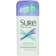 Sure Anti-Perspirant Deodorant Invisible Solid Unscented 2.60 oz (Pack of 2)
