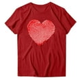 thumbnail image 2 of RKSTN Valentine's Day Gift Women's Cotton T Shirts Oversized Crewneck Valentine Printed Short Sleeve Shirt Pullover Top Womens Casual Graphic Print Round Neck Plus Size Loose Comfy Summer Tee Shirt, 2 of 8