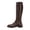 Brown, variant on Boots For Women Round Toe Adjustable Strap Knee High Womens Boots Cushion Minimalist Design Knee Length Boots Versatile Everyday Boots Black