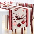 thumbnail image 3 of Valentine's Day Table Runner, Be Mine Love Romantic Heart Red Black Plaid Washable Cotton-linen Table Runners Dining Kitchen Decoration for Everyday Home Wedding Party Decor, 13 x 36 Inch, 3 of 9