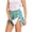 Cyan, variant on Women Animal Print Side Velcro Closure Adaptive Recovery Shorts Without Pockets for Post Surgery and Care Use