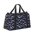 thumbnail image 2 of Kuqiui Sardine Print Foldable Travel Duffel Bag Tote Carry on Luggage Bag Personal item Sports Gym Bag Water Resistant Weekender Overnight Bags for Women and Men, 2 of 7