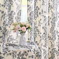 thumbnail image 5 of Alishomtll Floral Curtains for Living Room Farmhouse Country Linen Curtains Light Filtering Window Drapes,Black ,52"x84", 2 Panels, 5 of 11