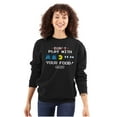 thumbnail image 3 of Retro PACMAN Dont Play With Your Food Unisex Plus Size Sweatshirt Brisco Brands 3X, 3 of 5