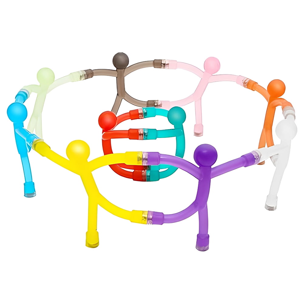 Set De 6 Imanes De Nevera De Silicona – Mini Figuras De Hombre De Colores Brillantes, Fuertes Y Duraderos, Ideales Para Oficina, Escuela Y Hogar