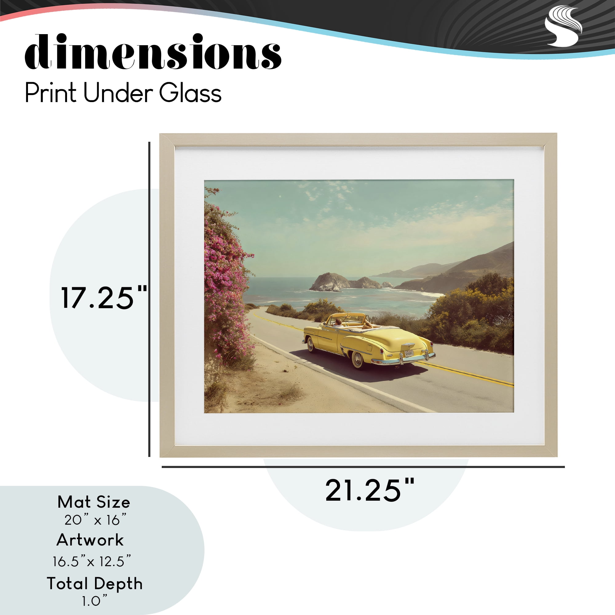 Stupell Industries Vintage Yellow Ride Birch Framed Print Under Glass, design by Franklyn Gregory