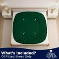 thumbnail image 6 of Dan River Full Fitted Bottom Sheet only Jersey Knit Cotton Soft Absorbent with Deep Pocket - Hunter Green, 6 of 10