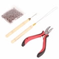 thumbnail image 3 of Yajisi Kit de Herramientas para Extensiones de Cabello con Alicates Curvos y Anillos Marrón, 3 of 9