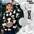 thumbnail image 6 of Uorisanigo Cow Print Girls Half Zip Pullover Sweatshirt Oversized Long Sleeve Pullover Top Outerwear No Hood Fashion Fall Spring Outfits Clothes Quarter Zipper Hoodies Athletic Tops, 6 of 7