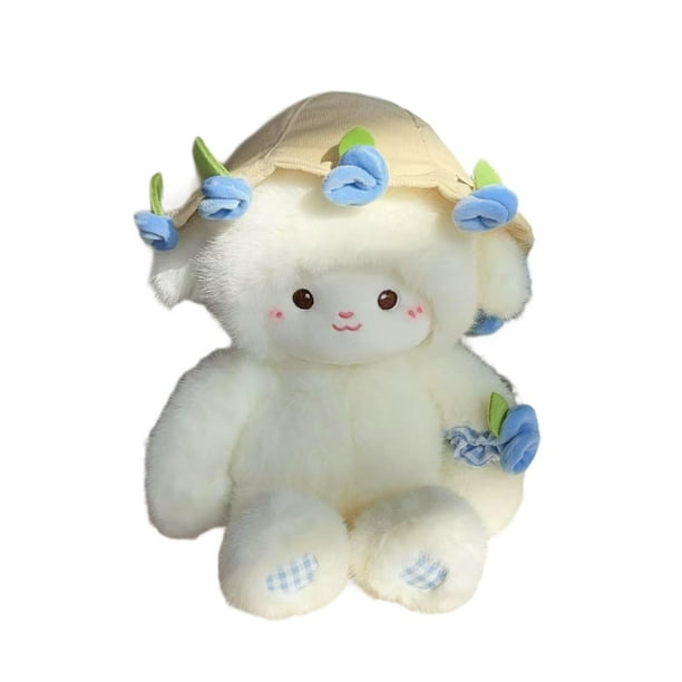 Muñeco de peluche de oveja, figura decorativa de juguete, adorable animal de peluche portátil, decoración para el hogar para niñas, Día de los niños, Azul