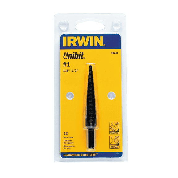 Irwin Unibit Fractional Step Drill Bit 0.096 Pounds, 1.8 to 1/2 in