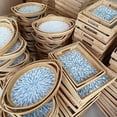 thumbnail image 3 of 1pcs Rattan Tea Tray Serving Tray Rectangular Woven Basket Tray Natural Wicker Decorative Serving Baskets for Organizing Tabletop Kitchen Counter,Rattan Tea Tray,Medium,White, 3 of 6