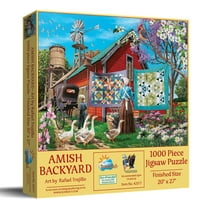 SUNSOUT INC - Amish Backyard - 1000 pc Jigsaw Puzzle by Artist: Rafael Trujillo - Finished Size 18" x 24" - MPN# 42377