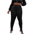 thumbnail image 1 of Women's High Waist Skinny Stacked Leggings Pants Split Flare Pants S-3xl, 1 of 5