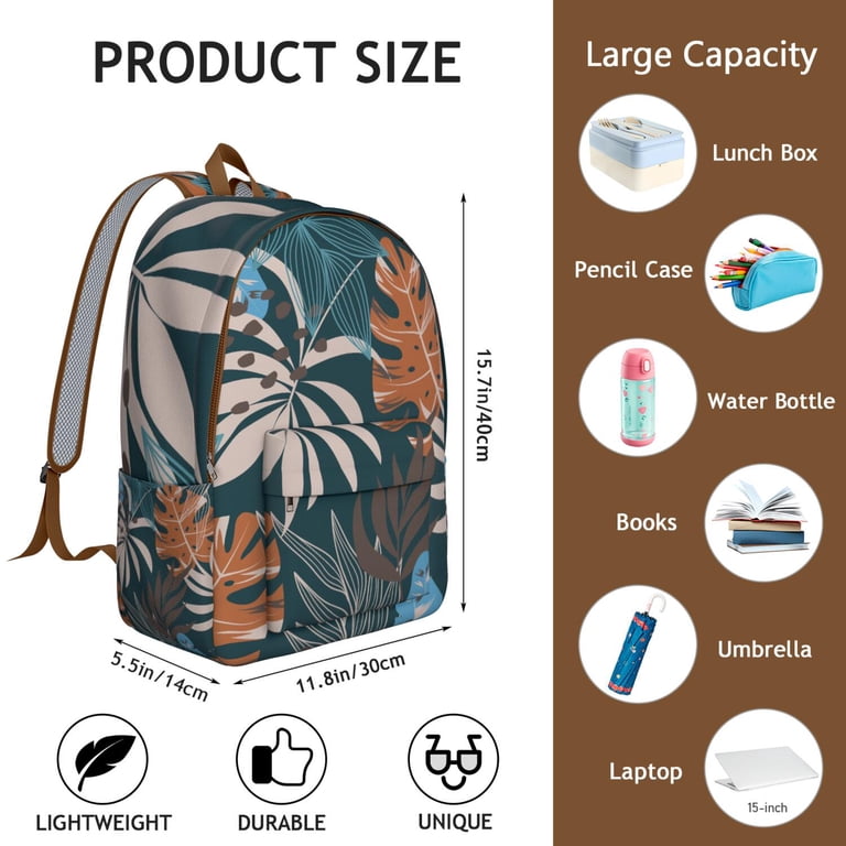 Tropical Hibiscus Backpack, Hawaiian Floral School Bag with  display picture 3