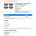 thumbnail image 2 of Rear Brake Pad Set - Compatible with 2005 - 2009 Kia Spectra5 - Dynamic Friction, 2 of 2