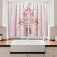 thumbnail image 2 of Ambesonne Castle Kitchen Curtains, Wonder Tale Fortress Art, 55"x24", Rose and Pale Mustard, 2 of 3