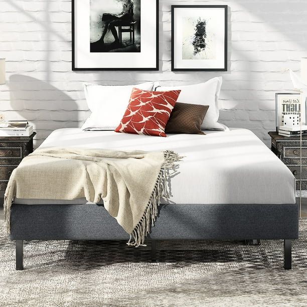 SHA CERLIN Full Size Upholstered Platform Bed Frame with Straight