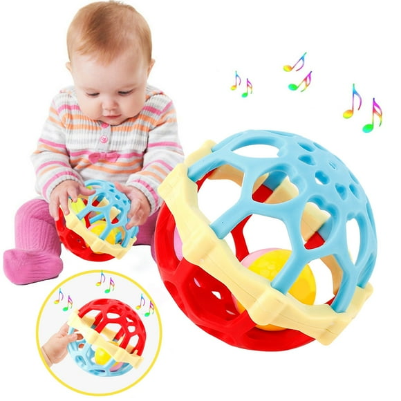 Agiferg Educational Toys Montessori Learning Toys, Infant Can Be Boiled To Appease The Newborn Baby Early Education Fitness Soft Rubber Hand Grasping Rattles 0-1 Years Old Toys