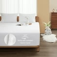 thumbnail image 5 of HOMTEC 100% Cotton Queen Size Fitted Sheet Only, 300 Thread Count White Fitted Bed Sheet with 22” Extra Deep Pocket, Soft & Breathable, 5 of 9