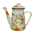 thumbnail image 1 of Hervidor de esmalte 1.2l resistente múltiples usos cómodos empuñadura de agarre jarra de agua para restaurante café de la oficina de fiesta doméstica Hojas, 1 of 8