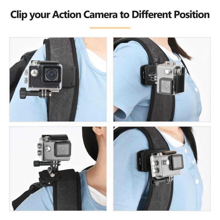 UURIG Backpack Shoulder Strap Mount Quick Clip Mount with Phone Holder  Replacement for GoPro Hero 10/9/8/7 Action Camera for Smartphone 