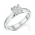 thumbnail image 2 of 1.00 Cts Round Moissanite Solitaire Solid Engagement Ring for Women 18k White Gold Plated Bridal Wedding Ring 925 Sterling Silver Ring, Gift for Her, 2 of 3