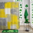 thumbnail image 5 of Yellow Grey Abstract Paint Shower Curtain Set with Hooks, Modern Rustic Graffiti Waterproof Fabric Bathroom Curtains Decor Home Accessories,Stall 36 X 72 Inch, 5 of 9