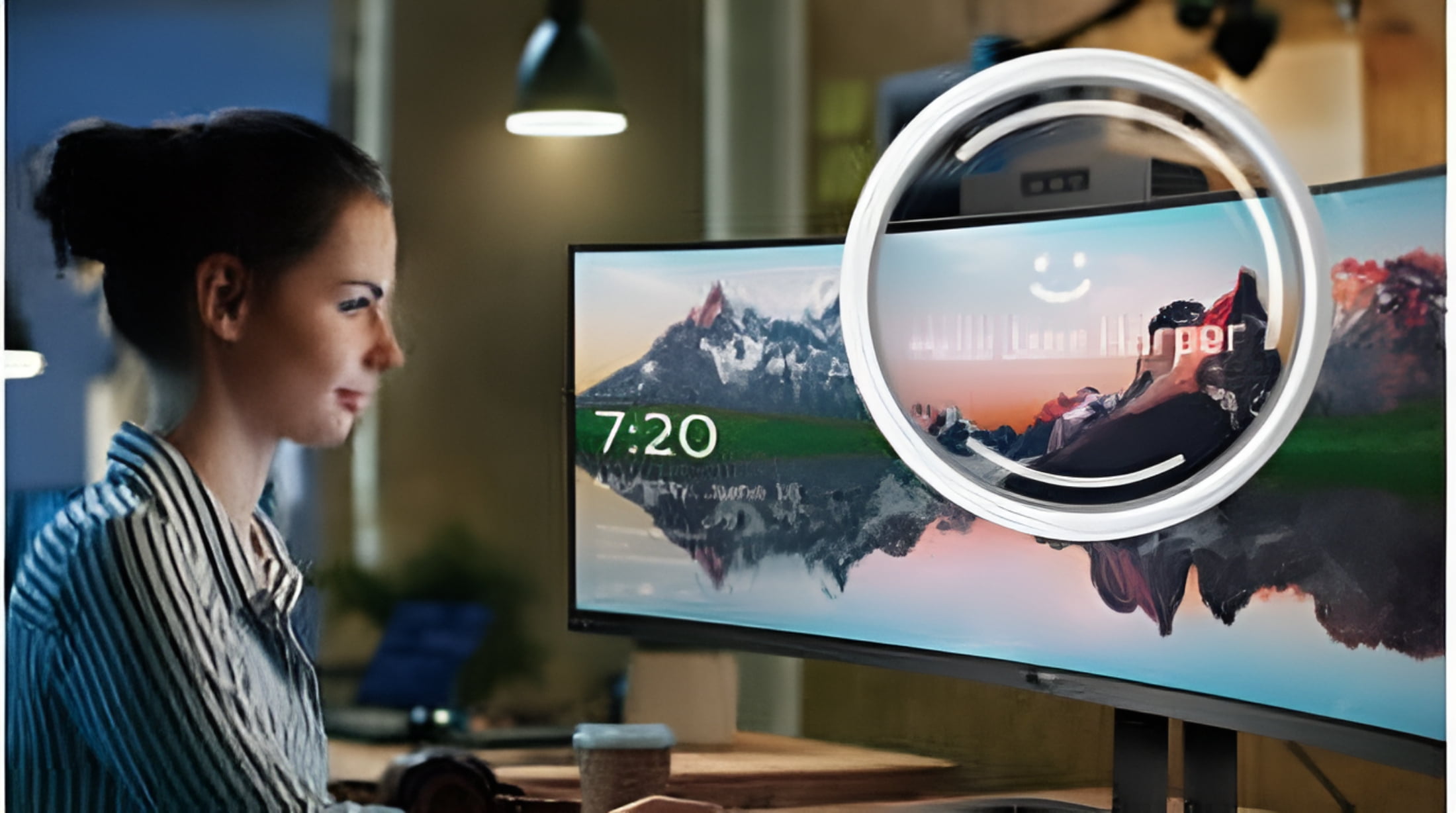 Philips Brilliance 499P9H 48.8" Dual Quad HD (DQHD) Curved Screen WLED LCD Monitor, 32:9, Textured Black