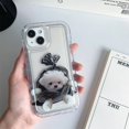 thumbnail image 1 of Funda transparente a prueba de golpes para iPhone, cubierta suave, Linda, coreana, 3D, gato, cachorro, 14, 13, 12, 11 Pro Max, X, XR, 7, 8 Plus Fivean unisex, 1 of 2