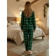 thumbnail image 3 of Pijama Navideña para Mujer con Botones Tela Suave y Elástica, Conjunto de pijama de invierno, 3 of 5