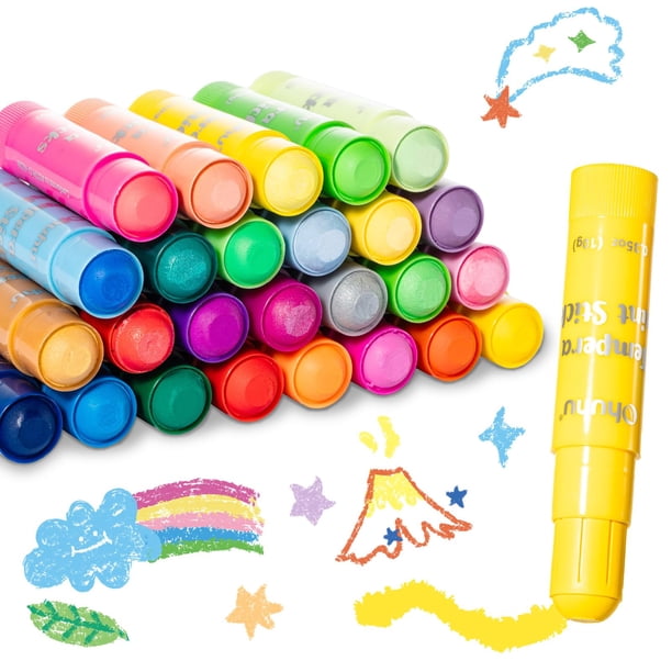 Barras de pintura al temple Ohuhu, 36 colores, lavables para niños