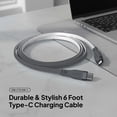 thumbnail image 2 of Powertek USB-C to USB-C Two-Tone Pastel Fast Charge Cable, 6 ft, Grey, 2 of 7