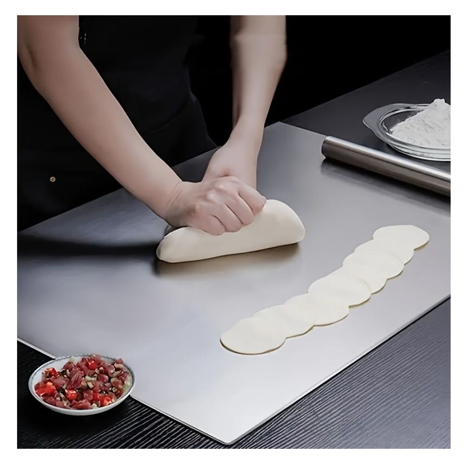 Stainless Steel Cutting Board XXL - 304 Food Grade, Anti-Slip, Mildew Proof