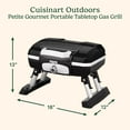 thumbnail image 4 of Cuisinart Petite Gourmet Portable Gas Grill, Compact & Lightweight Tabletop Small Grill for BBQs, Camping, Tailgates & Small Spaces, 4 of 6