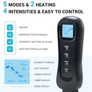 MYNT Leg Massager with Heat and Compression for Foot, Calf, and Thigh Circulation, 5 Modes, Plus Size, Black