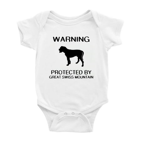 

Warning: Protected by A Great Swiss Mountain Dog Funny Baby Bodysuit Romperss (White 3-6 Months)