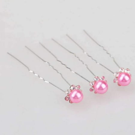 Small Pearl Amp Rhinestone Flower Hair Pins In 12 Elegant Colors