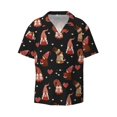 thumbnail image 5 of Daiia Valentine Gnome Men's Linen Shirts Short Sleeve Casual Shirts Button Down Shirt for Men Beach Summer Wedding Shirt-Small, 5 of 6