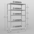 thumbnail image 2 of CoSoTower Bakers Rack, 5-Tier Stainless Steel Kitchen Storage Shelf with Adjustable Heights for Spices, Pots and Pans, Silver, 2 of 3